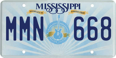 MS license plate MMN668