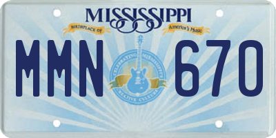 MS license plate MMN670