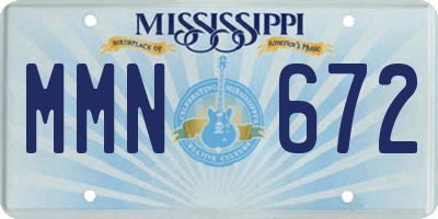 MS license plate MMN672