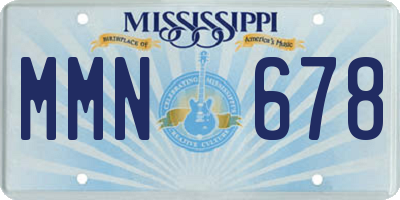 MS license plate MMN678