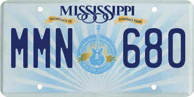MS license plate MMN680