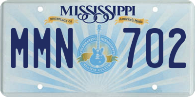 MS license plate MMN702