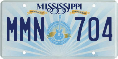 MS license plate MMN704