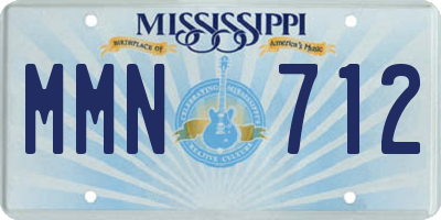 MS license plate MMN712