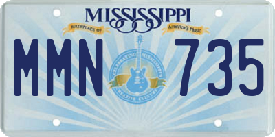 MS license plate MMN735