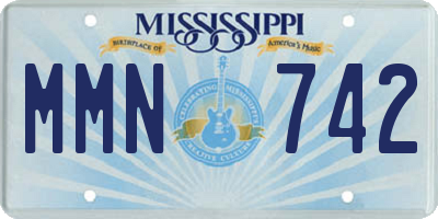 MS license plate MMN742