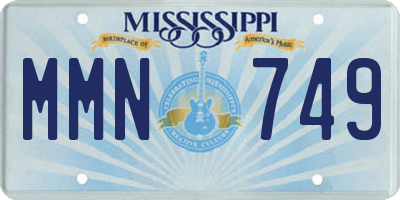 MS license plate MMN749