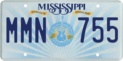 MS license plate MMN755