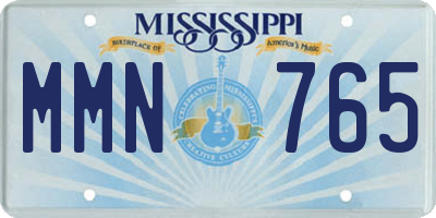 MS license plate MMN765