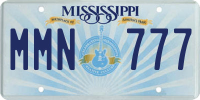 MS license plate MMN777