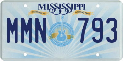 MS license plate MMN793