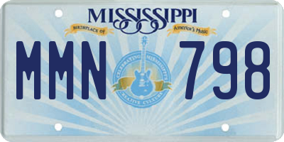 MS license plate MMN798