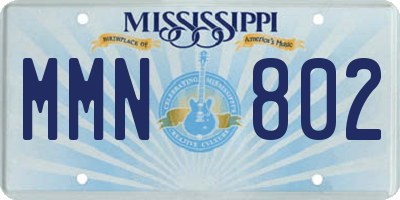 MS license plate MMN802