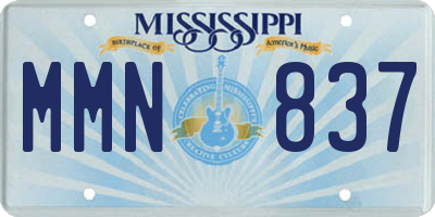 MS license plate MMN837