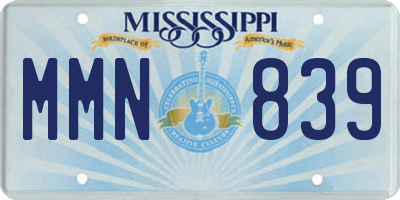 MS license plate MMN839