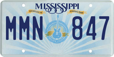 MS license plate MMN847