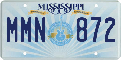 MS license plate MMN872