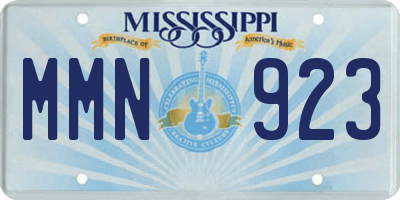 MS license plate MMN923