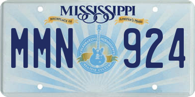 MS license plate MMN924