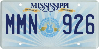 MS license plate MMN926