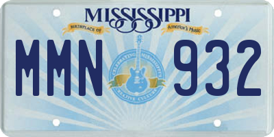 MS license plate MMN932
