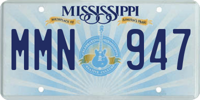 MS license plate MMN947