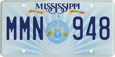 MS license plate MMN948