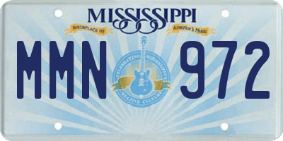 MS license plate MMN972