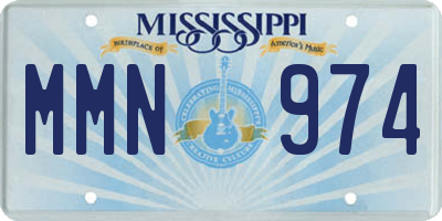 MS license plate MMN974