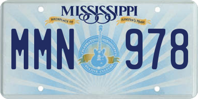 MS license plate MMN978