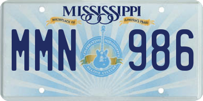 MS license plate MMN986