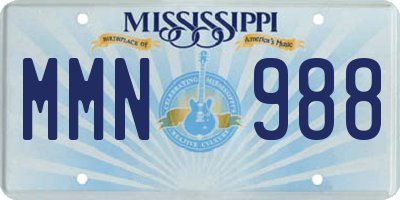 MS license plate MMN988