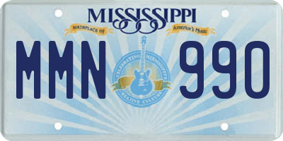MS license plate MMN990