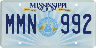 MS license plate MMN992