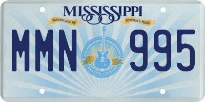 MS license plate MMN995