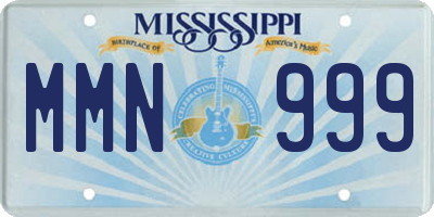 MS license plate MMN999