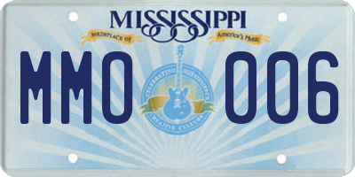 MS license plate MMO006