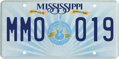 MS license plate MMO019