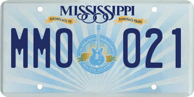 MS license plate MMO021