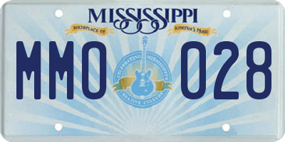 MS license plate MMO028