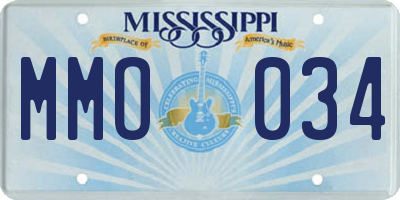 MS license plate MMO034