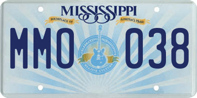 MS license plate MMO038