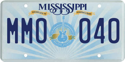 MS license plate MMO040