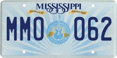 MS license plate MMO062