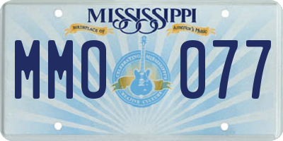 MS license plate MMO077