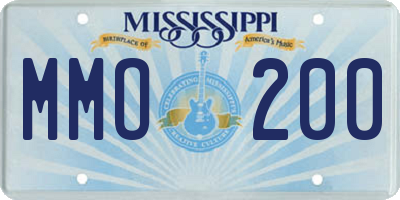 MS license plate MMO200