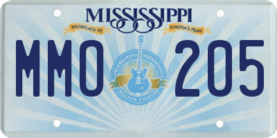 MS license plate MMO205