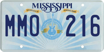 MS license plate MMO216