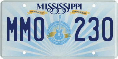 MS license plate MMO230