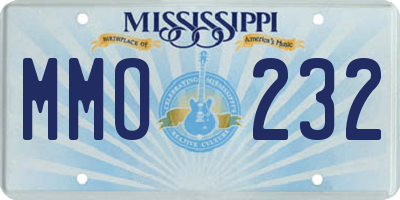 MS license plate MMO232